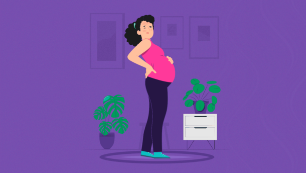 Vector de mujer embarazada de perfil