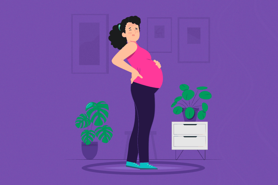 Vector de mujer embarazada de perfil